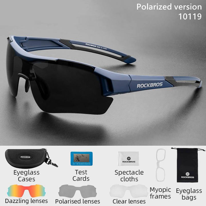 Polarized Sports Cycling Sunglasses with Interchangeable Lenses for Men and Women