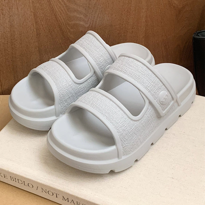 Casual Double-straped Slippers Comfortable Platform Beach Shoes