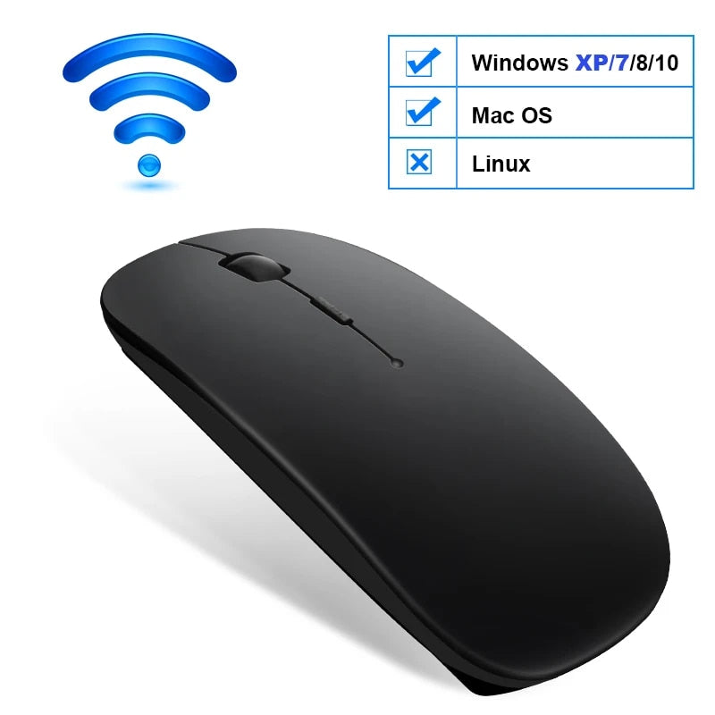 Wireless & Bluetooth Dual Mode Silent Mouse with Adjustable DPI & Rechargeable Battery