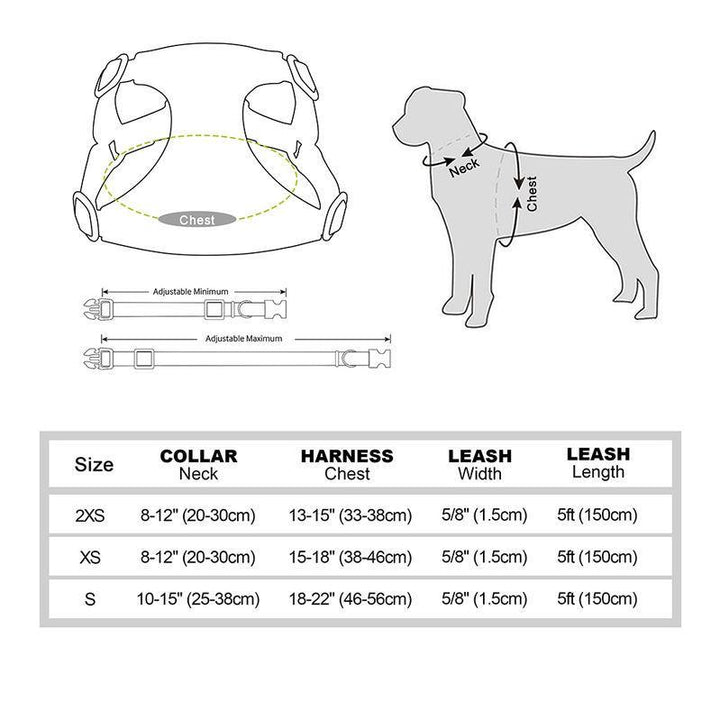 Adjustable Bowtie Collar, Leash, and Harness Set