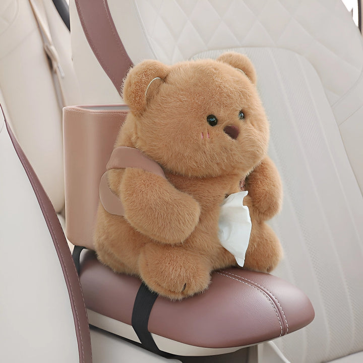 Cute Bear 2-in-1 Car Tissue Box & Trash Can