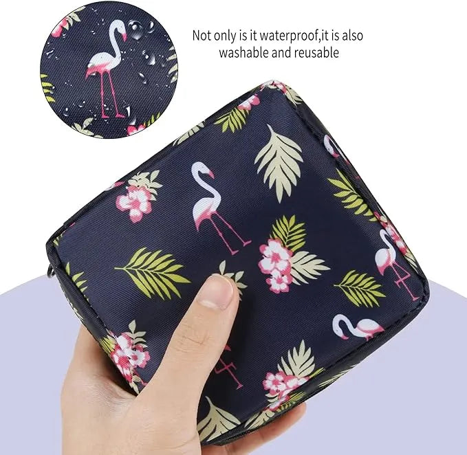 Portable Sanitary Napkin and Cosmetic Storage Bag