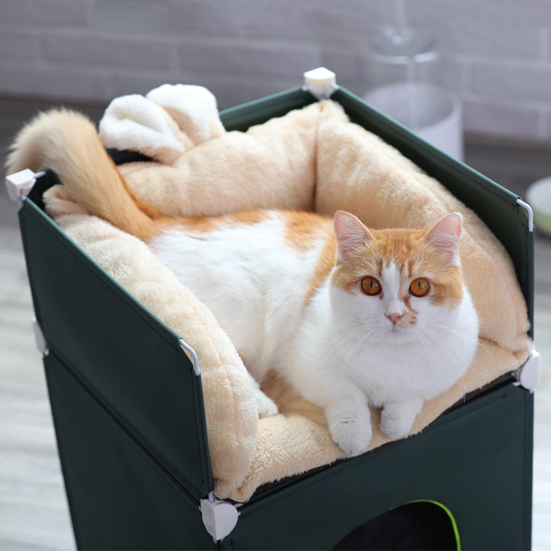 Luxury Removable Pet Bed & Double Cat House