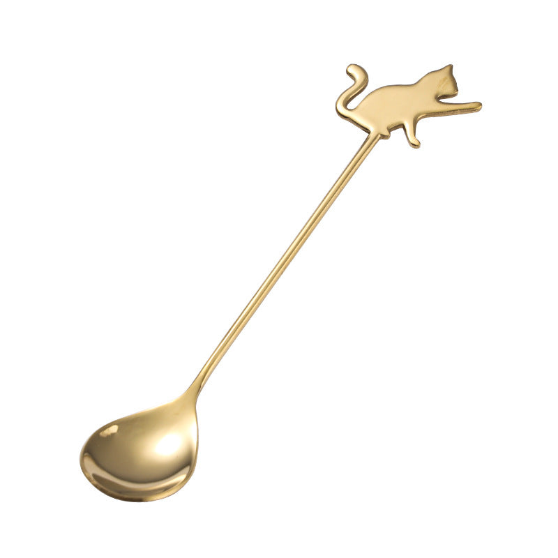 Cute Cat Stainless Steel Coffee Spoon