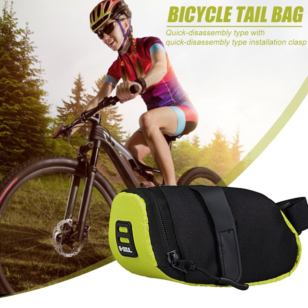 Compact High-Visibility Cycling Saddle Bag: Durable, Reflective, & Spacious