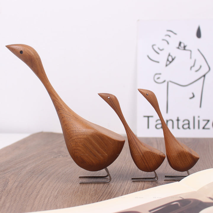 Desktop Creative Home Decoration Swan Wooden Ornaments