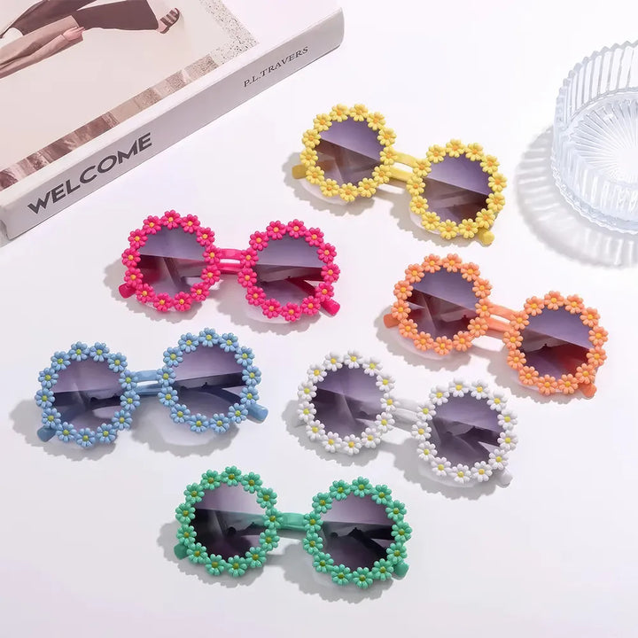 Kids Round Daisy Flower Sunglasses