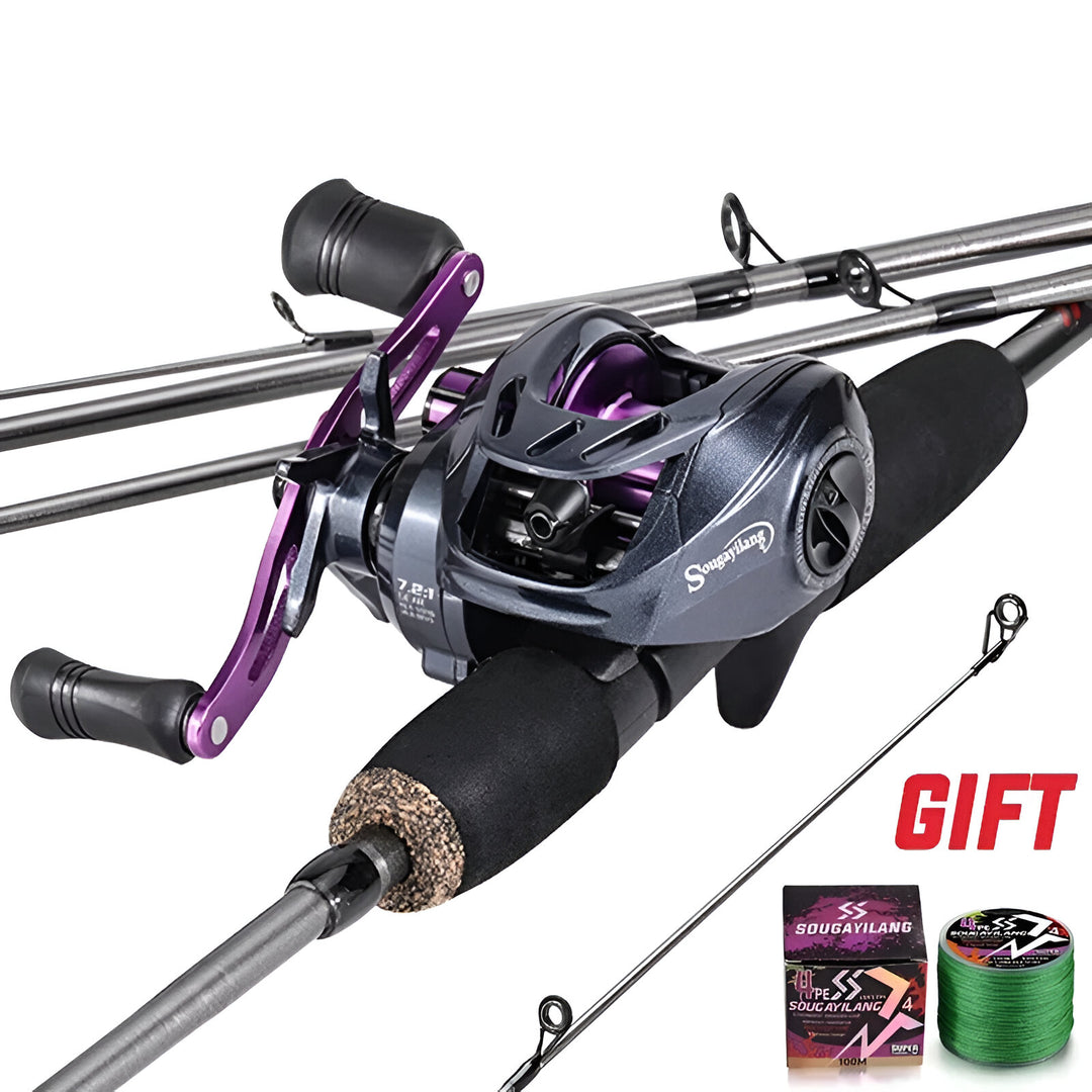 Premium 5.6ft Carbon Fiber Fishing Rod and Baitcasting Reel Combo