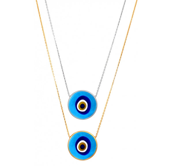 Women's 925 Sterling Silver Blue Eye Necklace