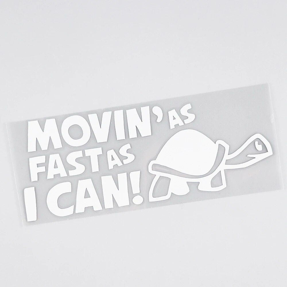 Reflective "Moving As Fast As I Can" Animal Car Decal