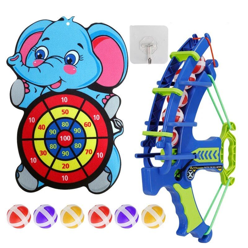 Multi-Game Slingshot & Sticky Ball Dartboard - Fun Outdoor Target Game for Kids