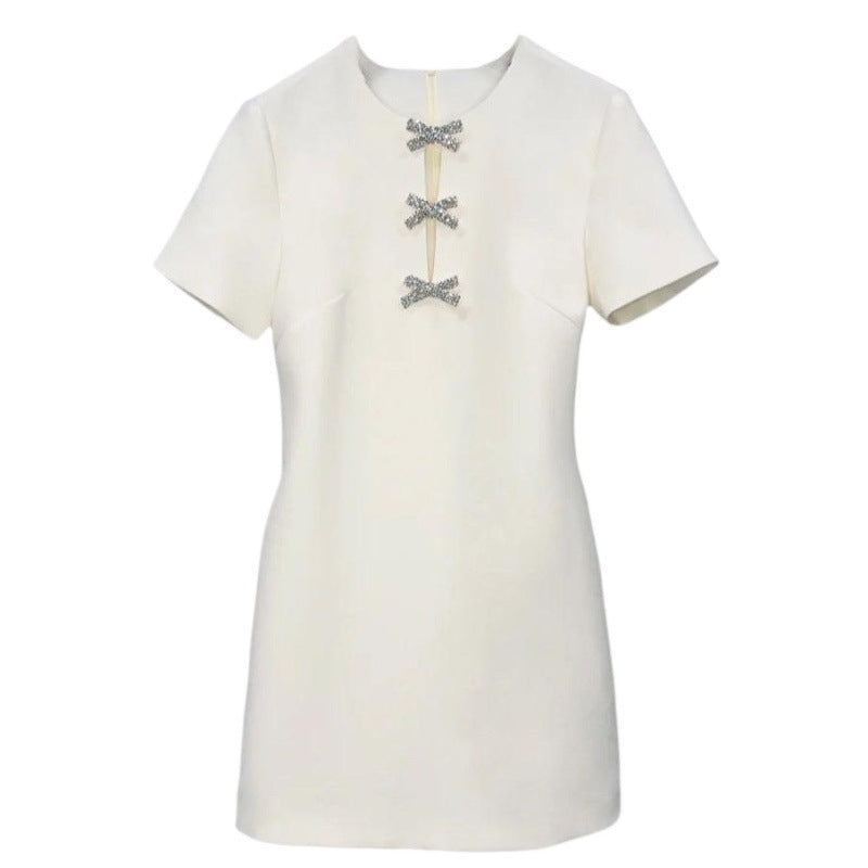 Commuting Elegant Slimming Work High Sense Elegant Short Sleeve A- Line Dress