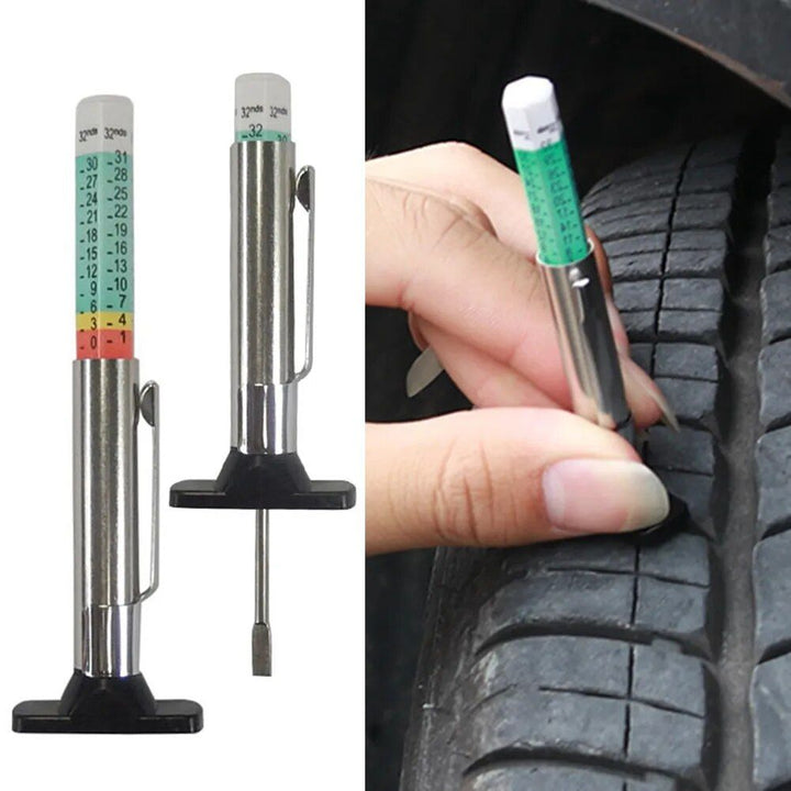 Universal Color-Coded Tire Tread Depth Gauge - Easy-to-Use Tyre Health Monitor