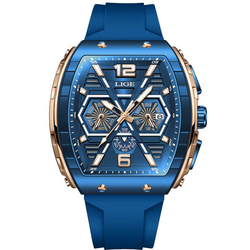 Luxury Square Waterproof Chronograph Watch