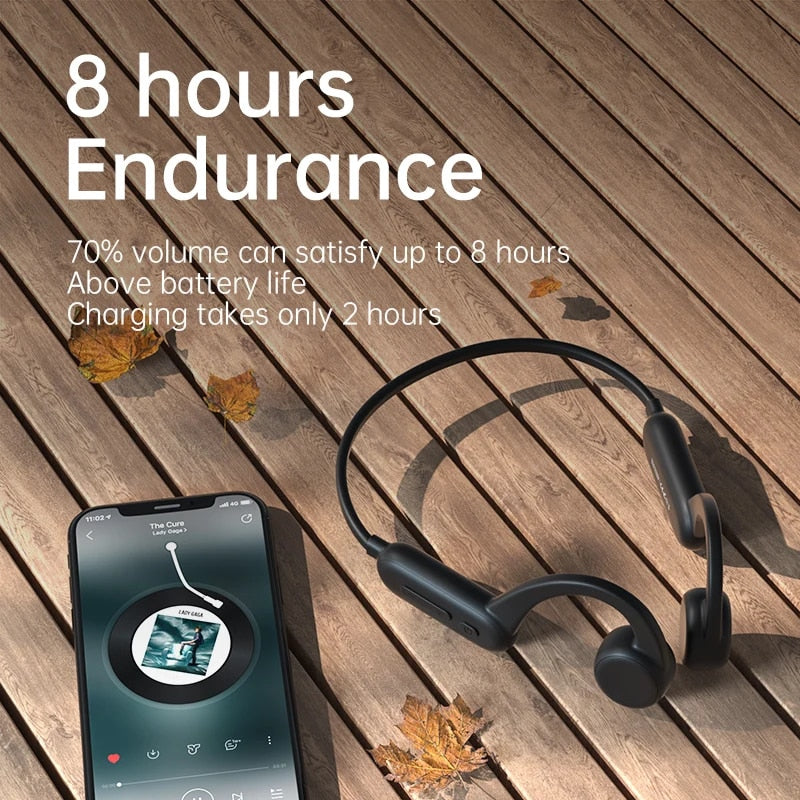 Wireless Bone Conduction Earphones with IPX8 Waterproof Rating and 32GB Memory