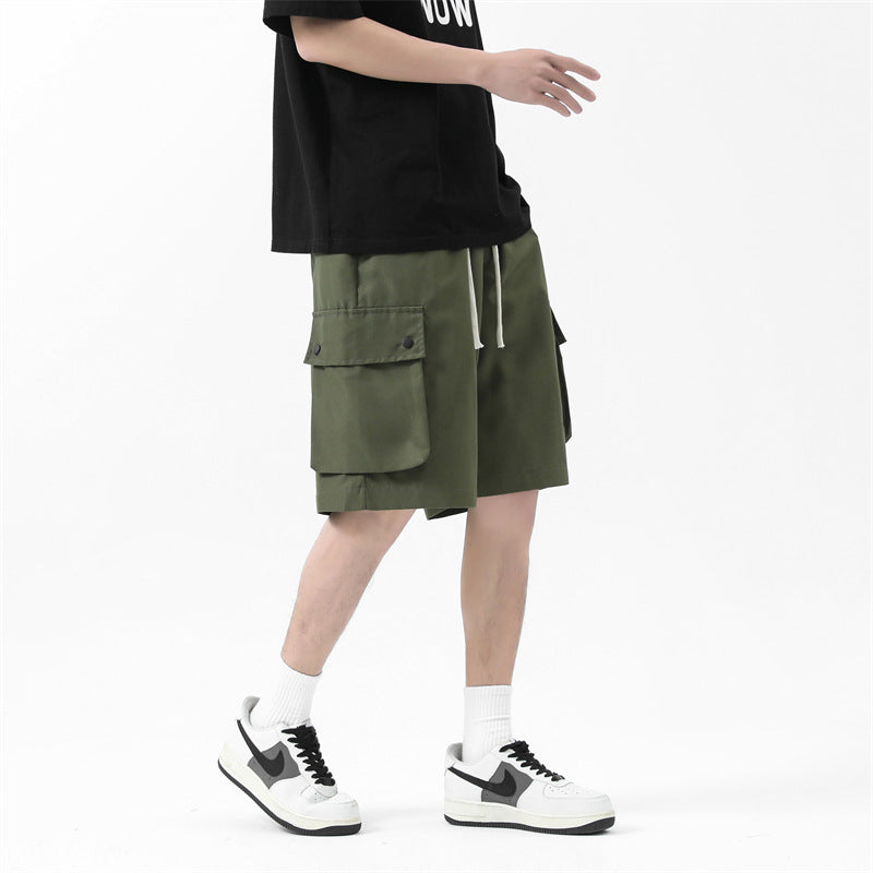 Summer Thin Quick-drying Multi-pocket Solid Color Workwear Shorts