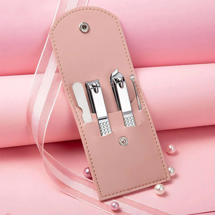 4-in-1 Stainless Steel Manicure Pedicure Nail Care Set with Case