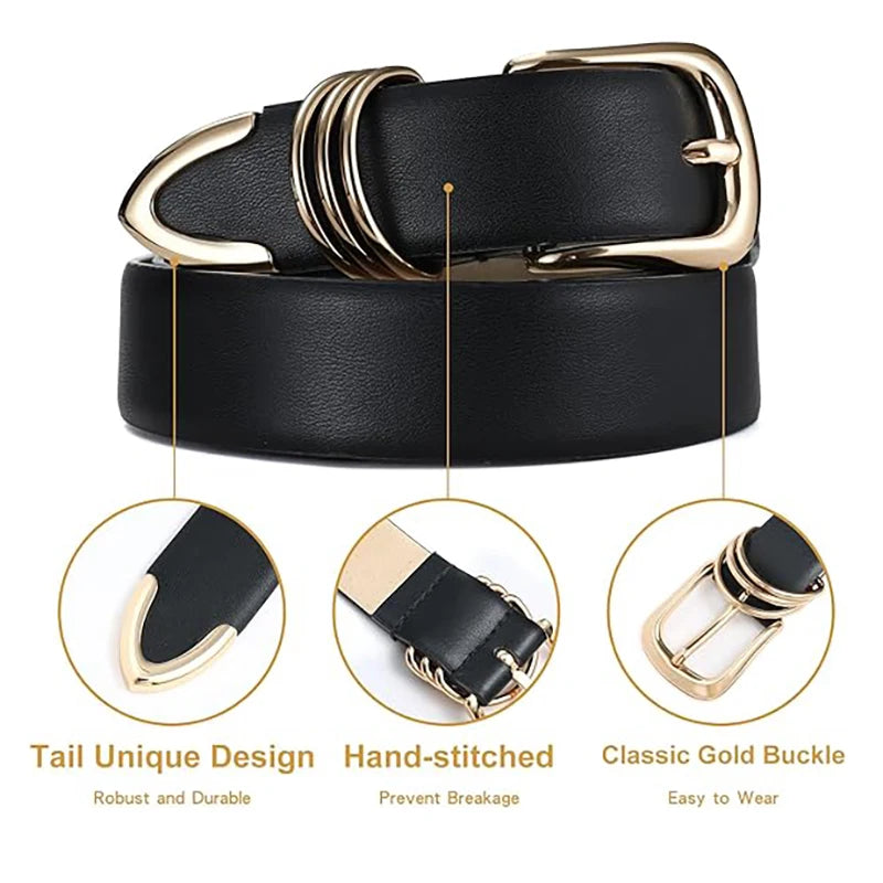 Women's Golden Needle Buckle Belt