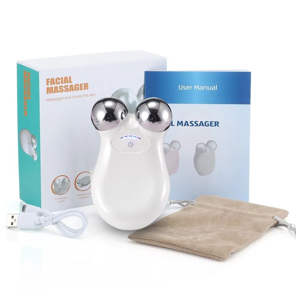 5-Gear Rechargeable Face Massager: Electric Micro-Current & 3D EMS Firming Technology