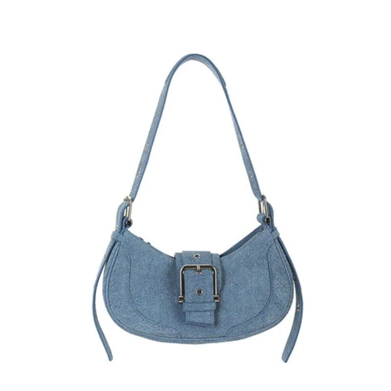 Chic Leather Half Moon Shoulder Hobo Bag