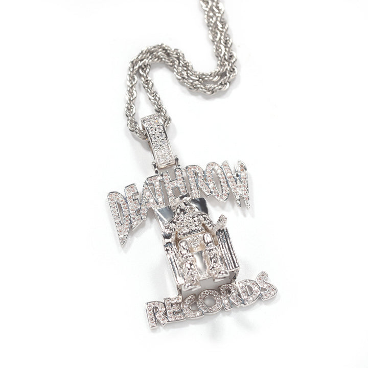 Pendant Full Of Zircon Monogram Necklace Hip Hop Rap Accessories