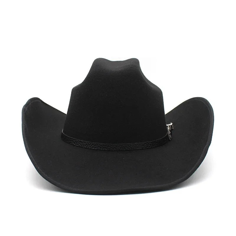 Black Roll Brim Fedora Cowboy Hat