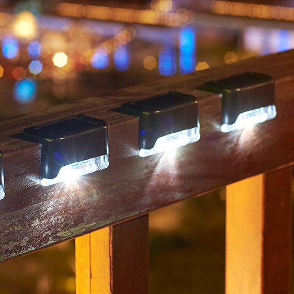 Solar LED Step Lights - Warm White Waterproof Outdoor Pathway and Garden Illumination