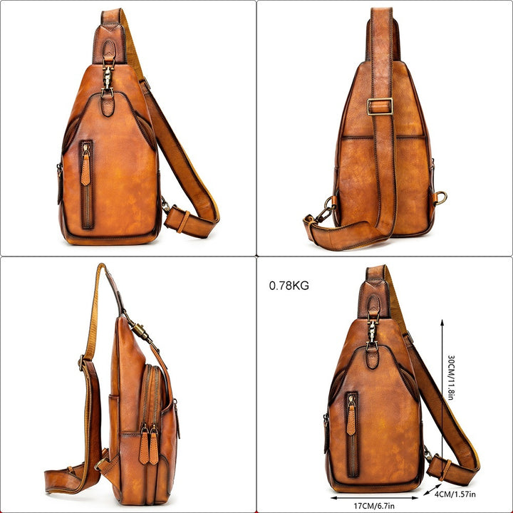 Retro Cattlehide Leather Fashion Multifunctional Leisure Bag