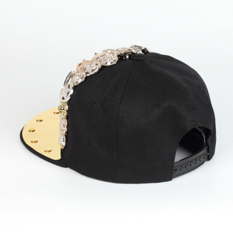 Men Women Skull Leopard Head Rivet Baseball Cap