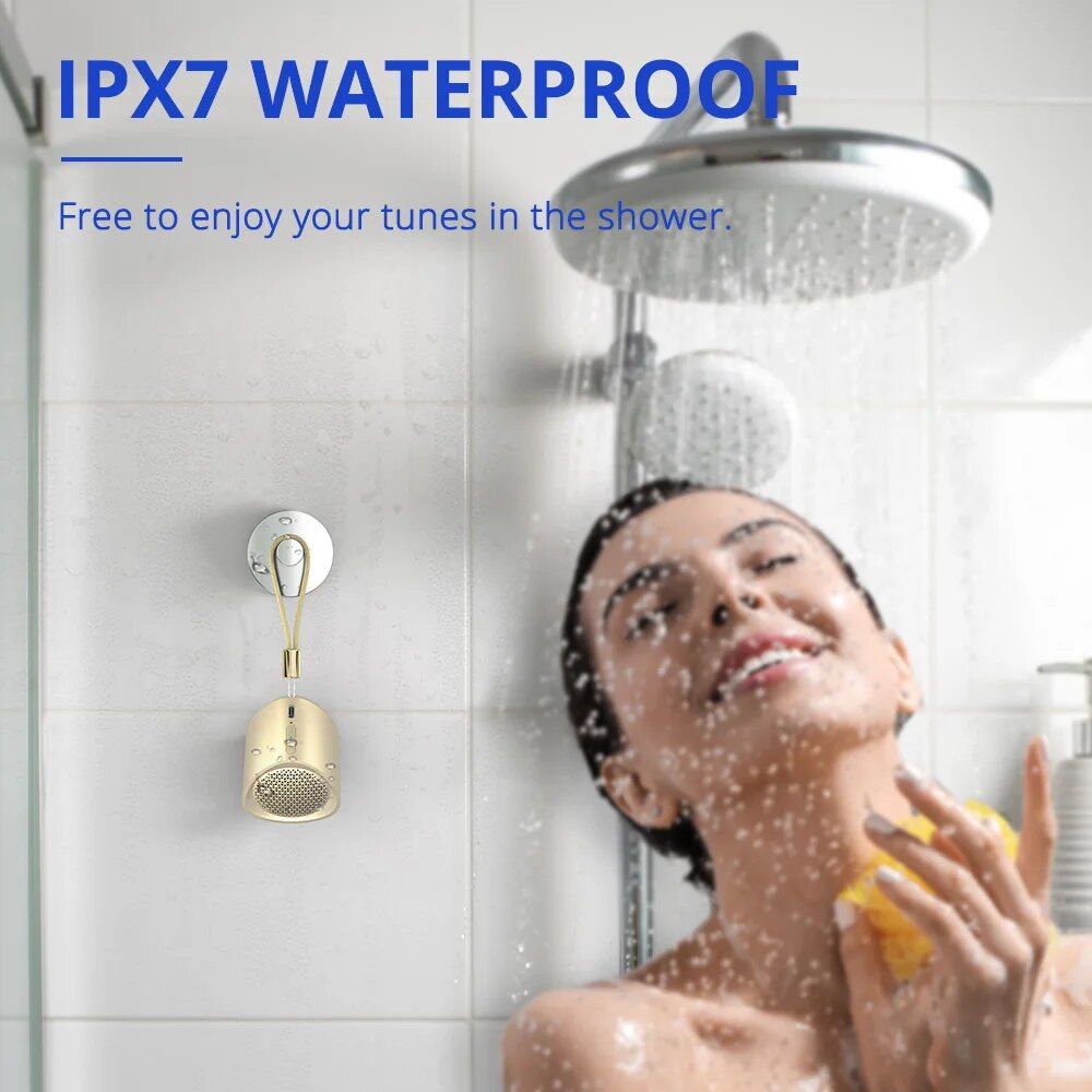 Compact Waterproof Mini Portable Speaker with Stereo Pairing & Hands-Free Calling