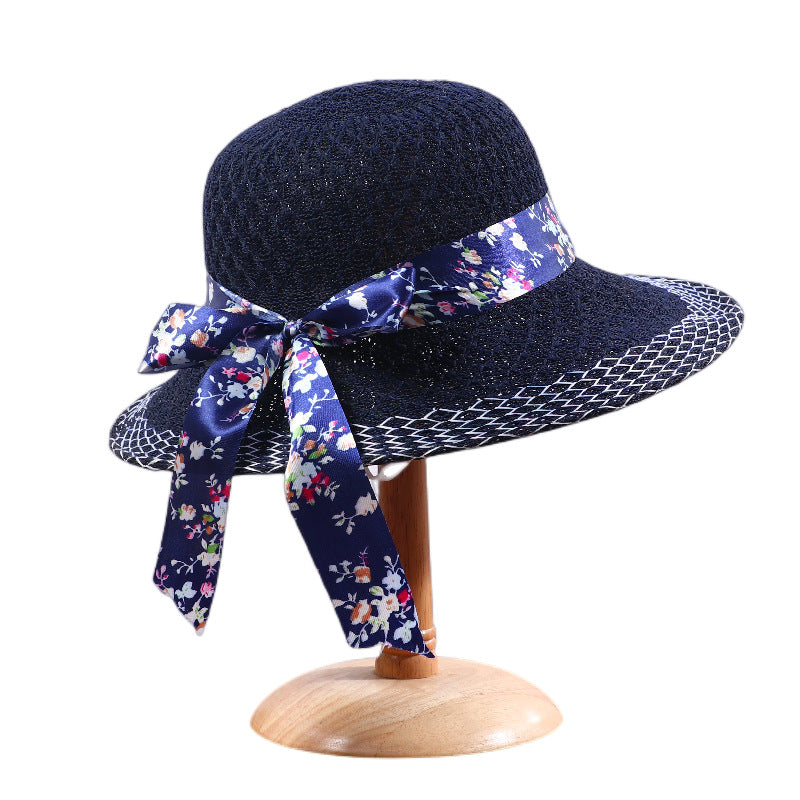 Elegant Floral Ribbon Sun Hat