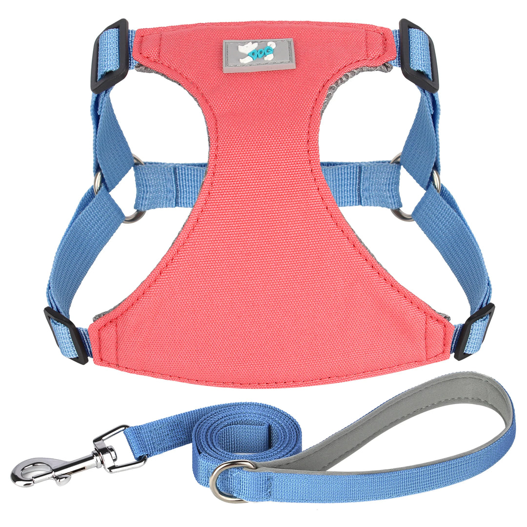 Adjustable Nylon Dog Harness and Leash Set for All Breeds