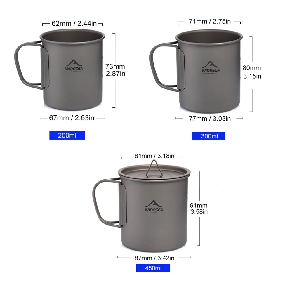 Camping Titanium Cup with Lid