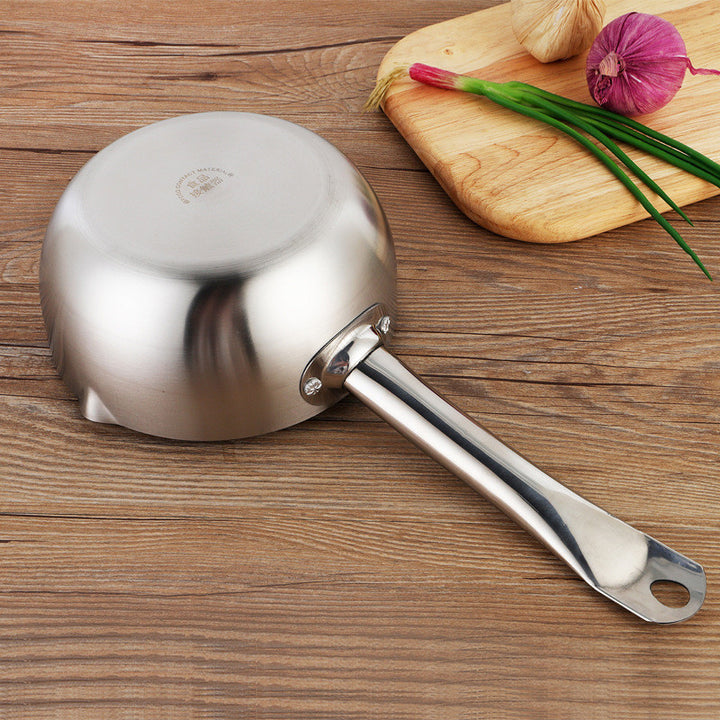 Snow Flat Pot Stainless Steel Nonstick Integrated Food Small Milk Pot