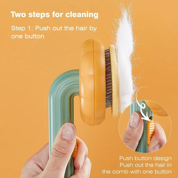 Pumpkin Cat & Dog Grooming Brush – Self-Cleaning, Tangle-Free Pet Hair Remover Comb