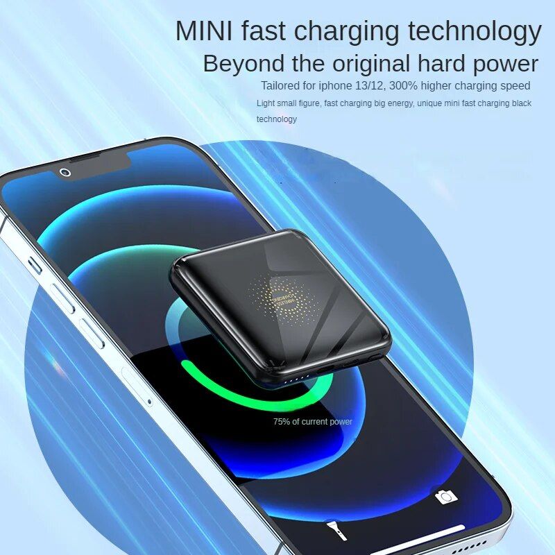 Ultra-Compact 20000mAh Wireless Power Bank with PD Fast Charge & LED Display