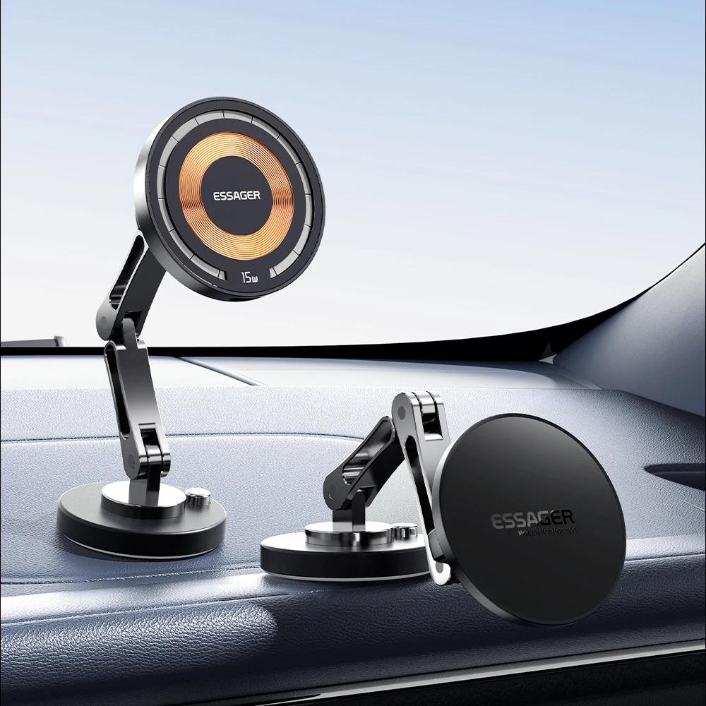 Magnetic Wireless Car Phone Holder with 15W Fast Charging for iPhone