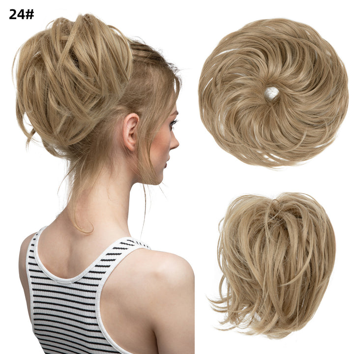 Bud Bun Artificial Hair Bun Natural Fluffy Long Beard Curly Hair Bun Lazy Updo Chignon