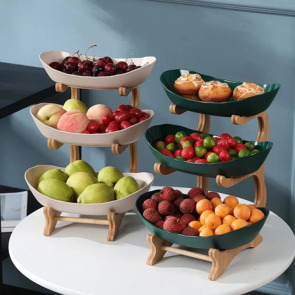 Partitioned Oval Table Plates & Fruit Bowl