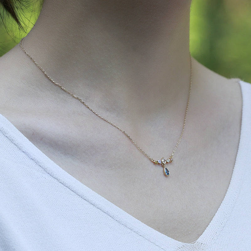 Simple Necklace S925 Sterling Silver Plated 14K Gold