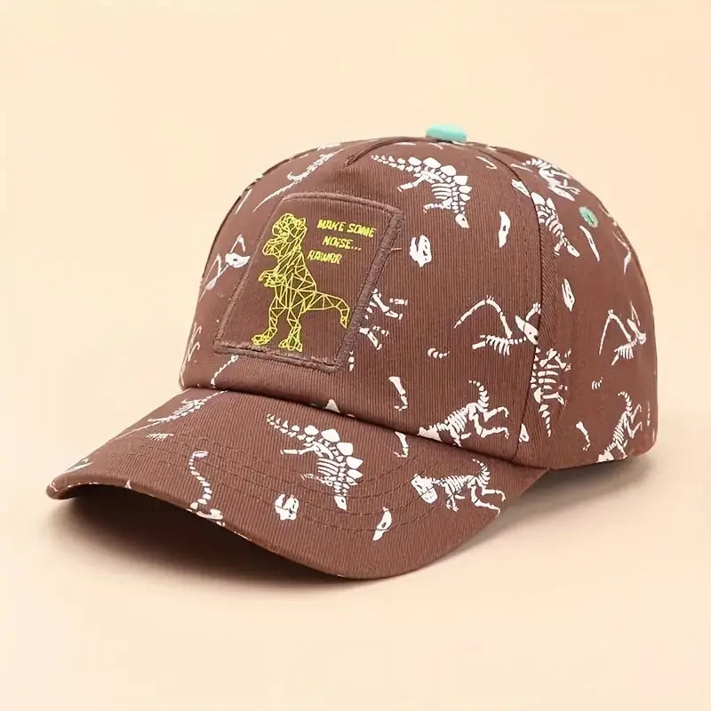 Adjustable Dinosaur Printed Kids' Baseball Cap