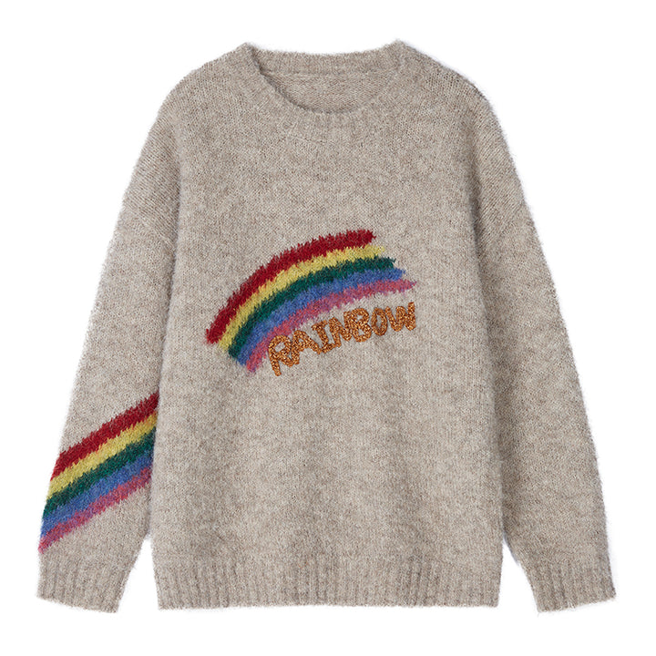 Colorful Rainbow Loose Sweater for Women