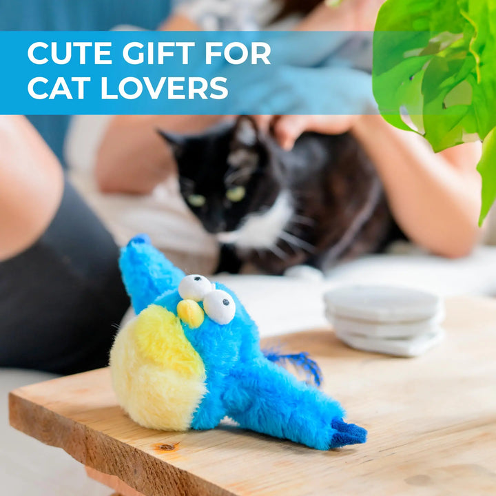 Flapping Bird Cat Toy with Chirping Sounds and Catnip