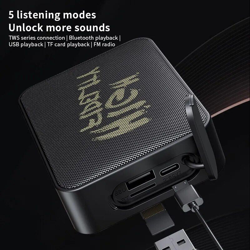 Portable Waterproof Bluetooth Speaker with Enhanced Bass