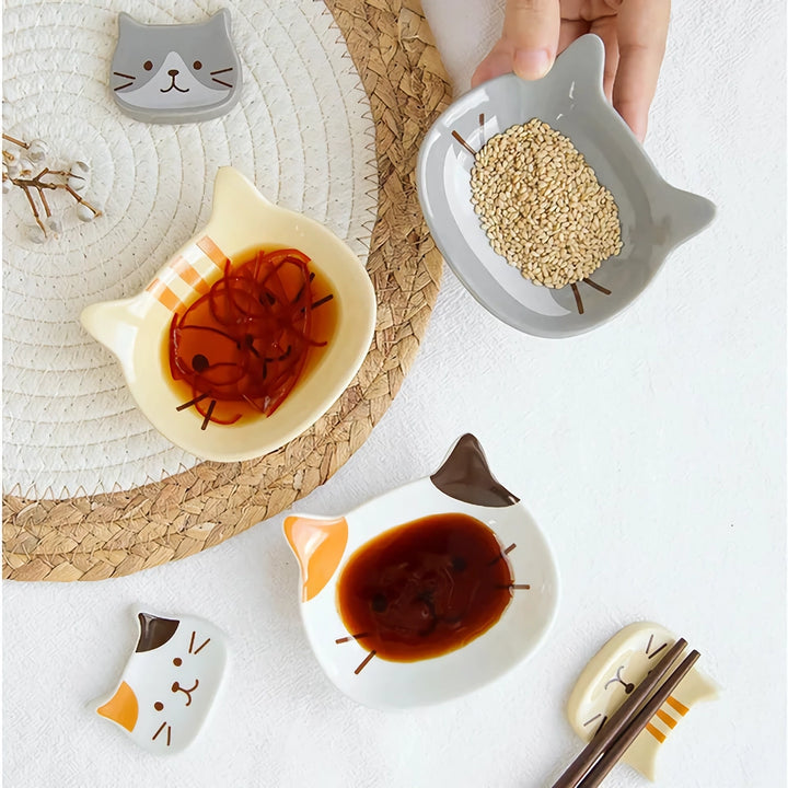 Japanese Cute Cat Ceramic Seasoning Dish