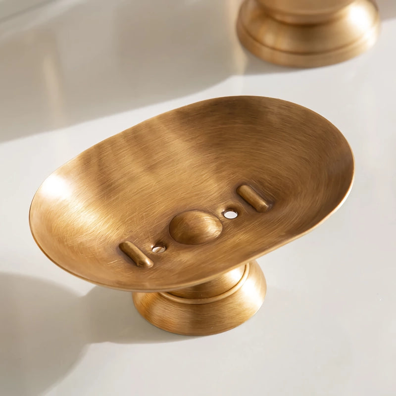 Golden Retro Brushed Brass Bathroom Set