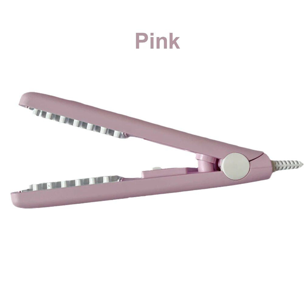 Mini Ceramic 3D Grid Hair Crimper & Curler - Volumizing Styling Tool for Women