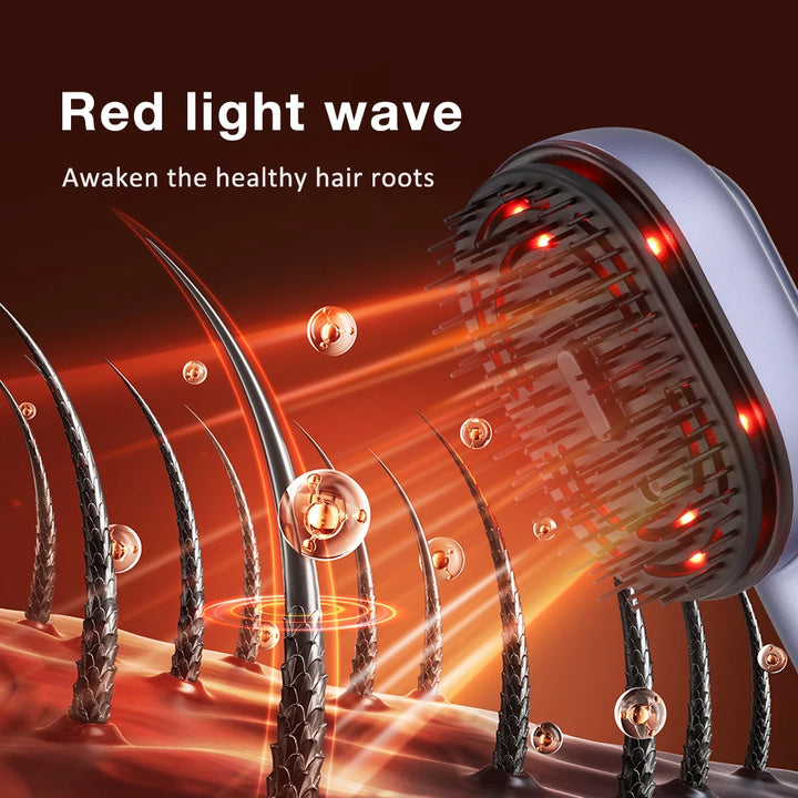 Smart Scalp Vibration Massage Comb with Red Light and Essential Oil Applicator