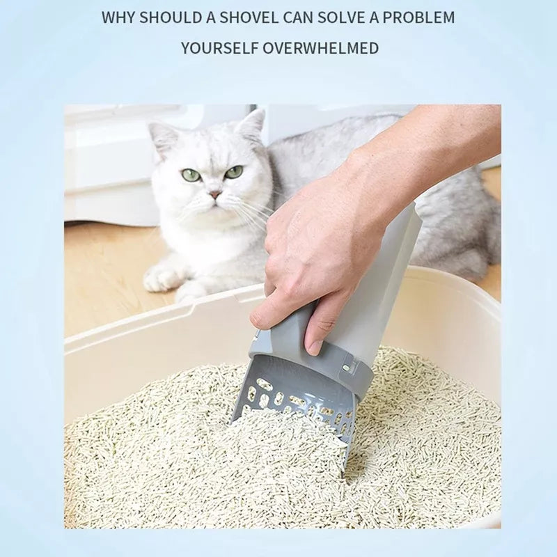 Efficient Self-Cleaning Cat Litter Scoop with Integrated Waste Bin