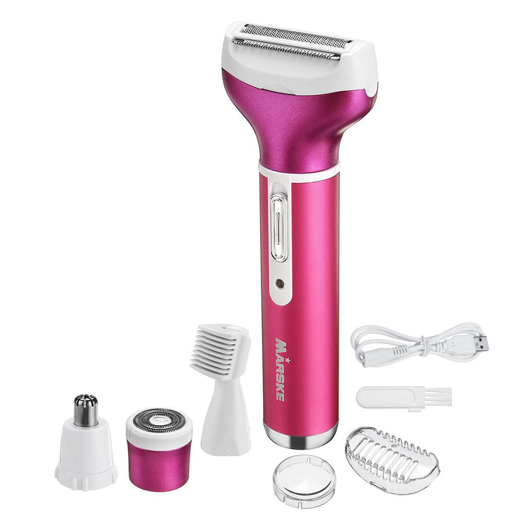 4 IN 1 Skin Women Painless Hair Remover USB Rechargeable Face Hair Removal Epilator - MRSLM